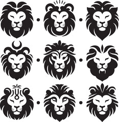 Wild lion head vector art with floral tribal tattoo design