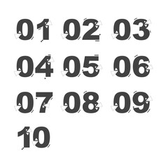 Vector Infographic numbers design from 0 to 10 for bullet points and presentation slides info number or steps. Minimalistic vector template with icons and numbers