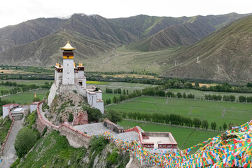 The Yumbulagang Palace over the Tsetang valley in Tibet, China © Anton