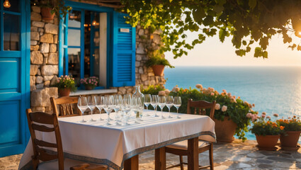 outdoor cafe on the beach