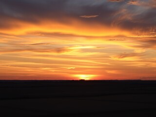 Sunset Over the Horizon -  Peaceful Landscape