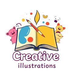 Fototapeta premium Whimsical and colorful to appeal to children's book art and editorial illustrations Colors: A palette of bright and inviting colors, such as pastel shades for children's books and bolder colors for ma