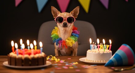 Dogs Celebrating Birthday