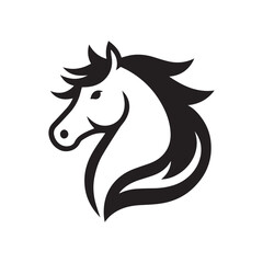 Black Horse Head Silhouette Vector Illustration Tattoo Design