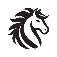 Silhouette of a horse head tattoo design with tribal and vector art elements