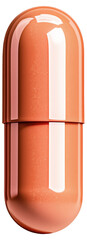 PNG Large glossy orange capsule pill