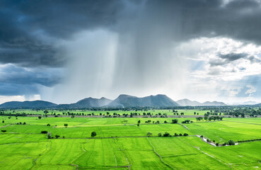 Landscape rain storm on mountain