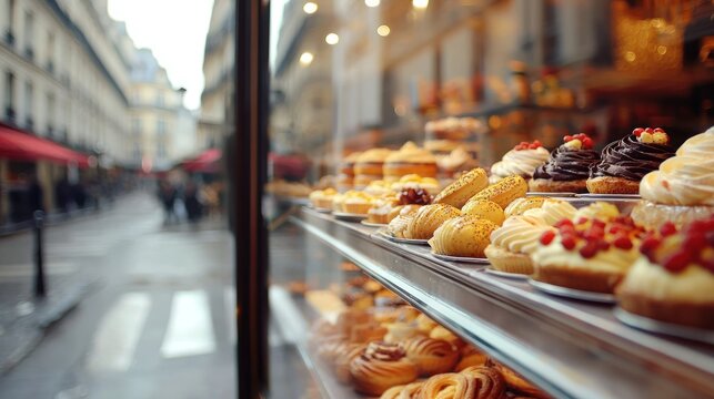 A French bakery grand opening with a Parisian street backdrop.