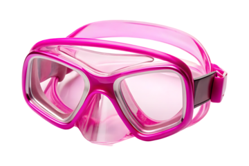 pink diving google on transparent background