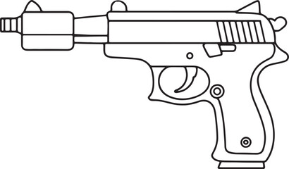 line art vector gun 