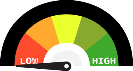 Colorful High Low Gauge, Measurement Indicator Icon