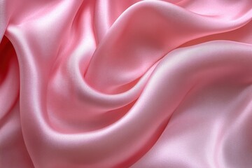 Obraz premium Soft pink silk fabric with flowing folds. Ideal for fashion, beauty, or luxury product websites.