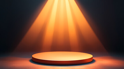 Orange Circular Platform with Spotlight