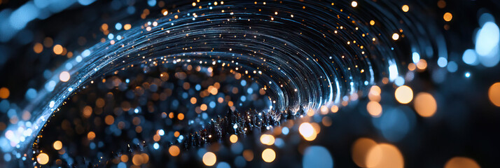 Abstract Swirling Light Vortex with Bokeh
