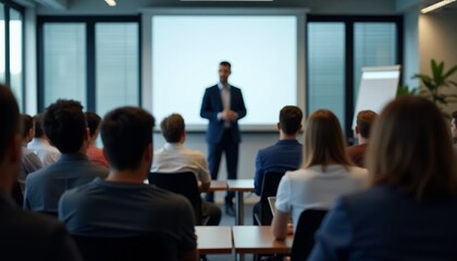 Businessman Presenting to a Group in a Conference Room
