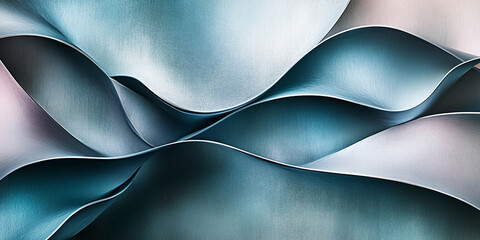 Abstract image of flowing, teal and gray textured shapes, creating a dynamic and elegant design, suitable for modern branding or website backgrounds