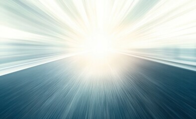 Driving Forward on Asphalt Road with a Burst of Bright Light