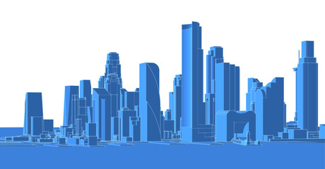 Fototapeta premium modern city panorama 3d illustration 