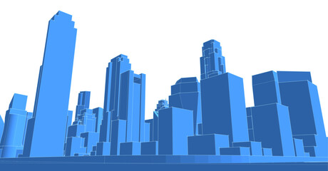 modern city panorama 3d illustration	
