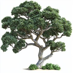 Lush Green Tree with Detailed Branches and Leaves in Natural Environment Reflecting Vibrancy and Life