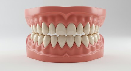 Obraz premium Detailed 3D Render of Human Teeth and Gums Model for Dental Education and Healthcare