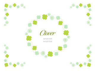 シンプルでかわいいクローバーのフレーム　Cloverframe
