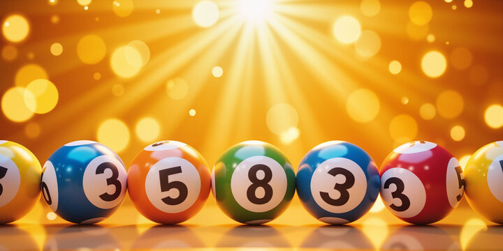 Vibrant Lottery Balls with Numbers &ndash; Shiny Display for Mega Millions Lottery and Gambling Promotions  