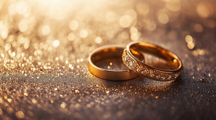 Two golden wedding rings, representing a bond of marriage.

