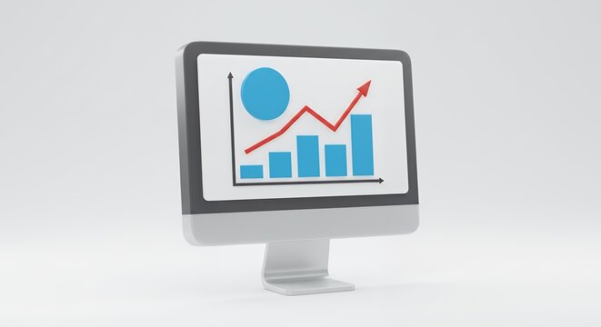 Positive Business Growth Data Analysis Displayed on a Modern Computer Screen Showing Upward Trend and Financial Success