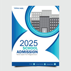 Admission banner post template for school, college, university, coaching center vector design