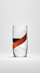 Wine in unique glass. Swirling ribbon detail, simple background