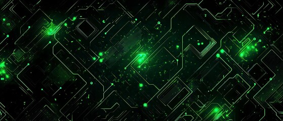 Microchip circuit board background abstract tech design green glow environment