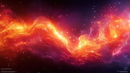 Fototapeta premium Colorful Abstract Cosmic Background with Fiery Patterns and Stars