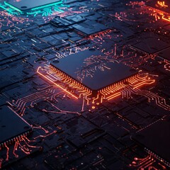 Cyber Grid AI-Driven Digital Circuit Futuristic