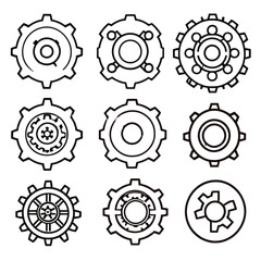 歯車のアイコンセット（構造・メカニズム）｜Gear Icon Set - Structure and Mechanism