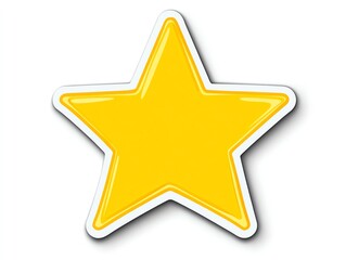 Shiny Yellow Star: A Vibrant, Glossy Sticker Design