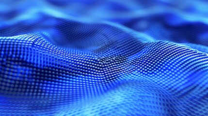  Abstract Blue Woven Texture Illustration: Digital Fabric Design, Modern Background, Close-up Detail, Wavy Surface, Digital Art.