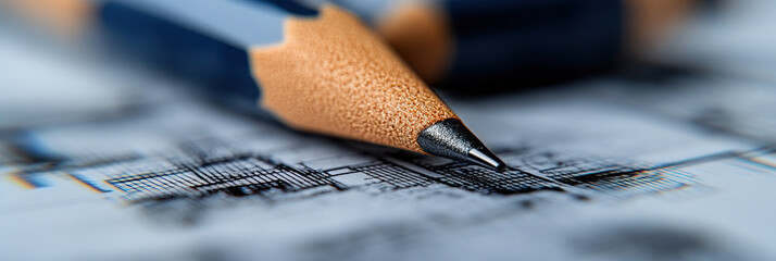 Graphite Pencil on Technical Drawing