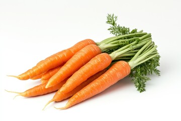 A fresh bunch of vibrant carrots with their leafy green tops