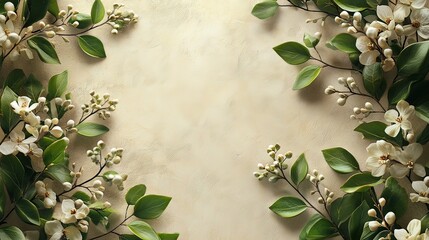 Fototapeta premium Elegant Spring Blossom Frame: Nature's Delicate Beauty