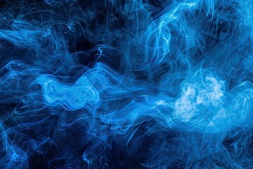 Obraz premium Detailed Color Picture of Photo of Blue Smoke on Black Background