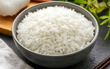 Delicious Cooked White Rice in Bowl, Food Photography