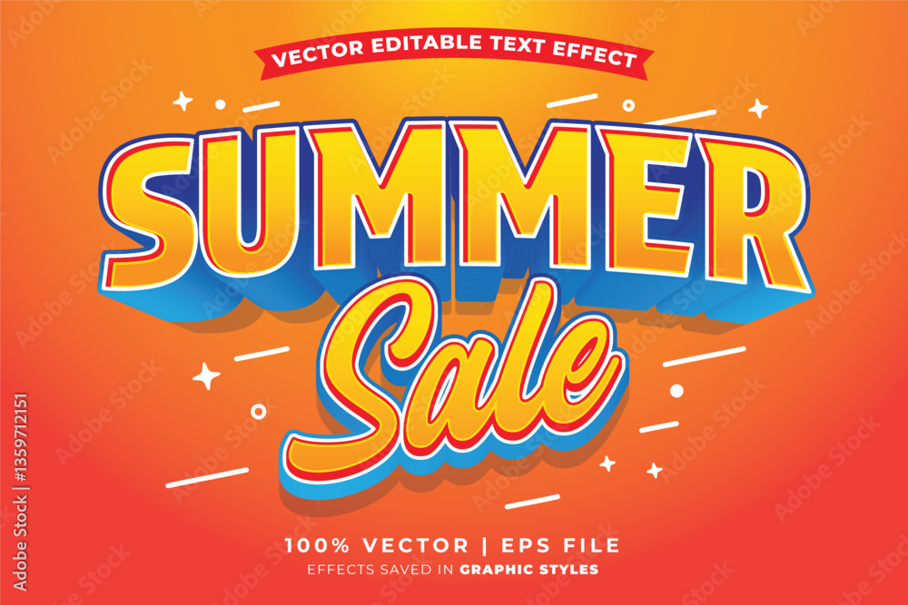 Canvas Prints summer sale editable text effect template. editable text style effect summer sale theme suitable to 