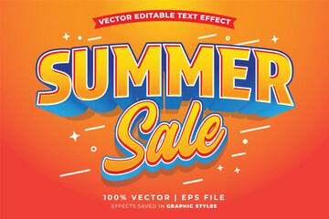 Summer sale editable text effect template. Editable text style effect summer sale theme suitable to celebrate the summer event.