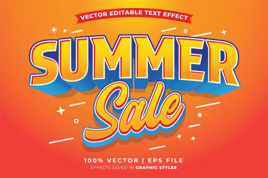 Summer sale editable text effect template. Editable text style effect summer sale theme suitable to celebrate the summer event.
