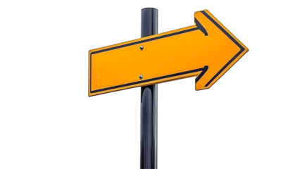 Isolated Illustration of a Yellow Arrow Sign Pointing Right on Background