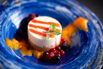 Close up Mix berry cheese cake