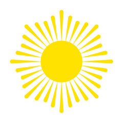 Sun. Color vector illustration. Isolated on white background.	