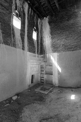 Abandoned houses in the traditional construction of Arabic adobe architecture in Qusur al Muqbil near Riyadh in Saudi Arabia