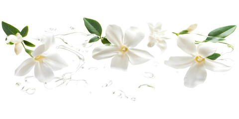 Obraz premium Isolated Transparent Background with White Flower Petal Bloom Leaf